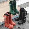 New rain shoes high tube women's rain boots outdoor waterproof shoes rubber shoes velvet warm thickened non-slip water boots
