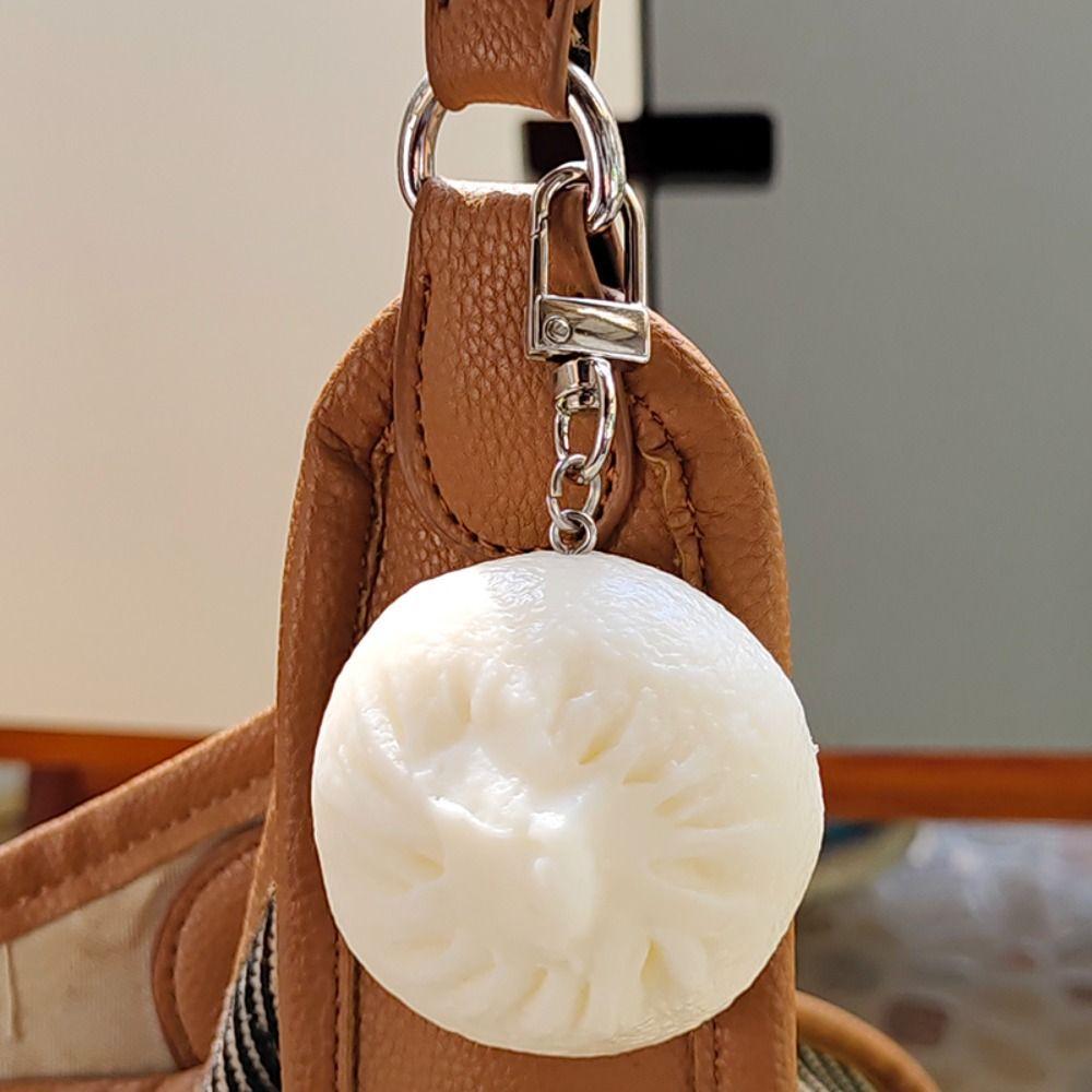 Lifelike Simulation Baozi Keychain Mini Steamd Baozi Keyring  Student Pendant