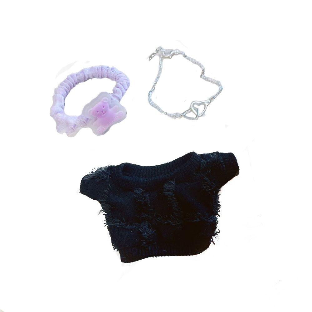 

Многоцветная кукла Dopamine футболка 10/20 см мини-пуховые толстовки комплект миниатюрные топы хлопковая мягкая кукла black-10cm