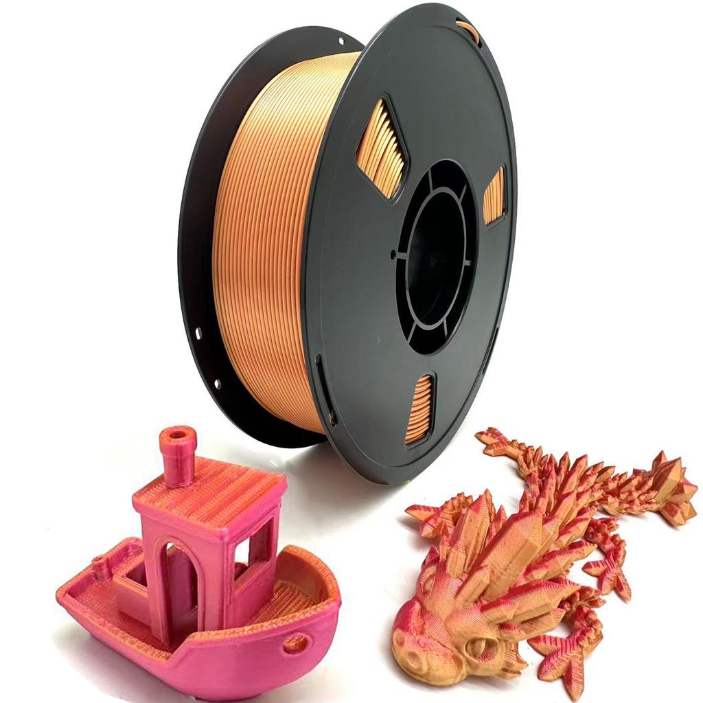1KG 1.75mm PLA Silk Dual Color 3D Printer Filament Multiple Extruded Plastic Rods Including PETG Nylon Available Materials PPA