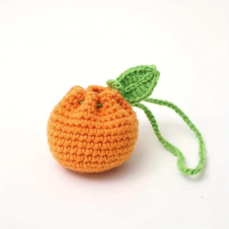 

Handmade Crochet Fruit Purse, Knitted Wallet, Stylish Travel Accessory & Gift for Women, Mini Purse for Women оранжевый