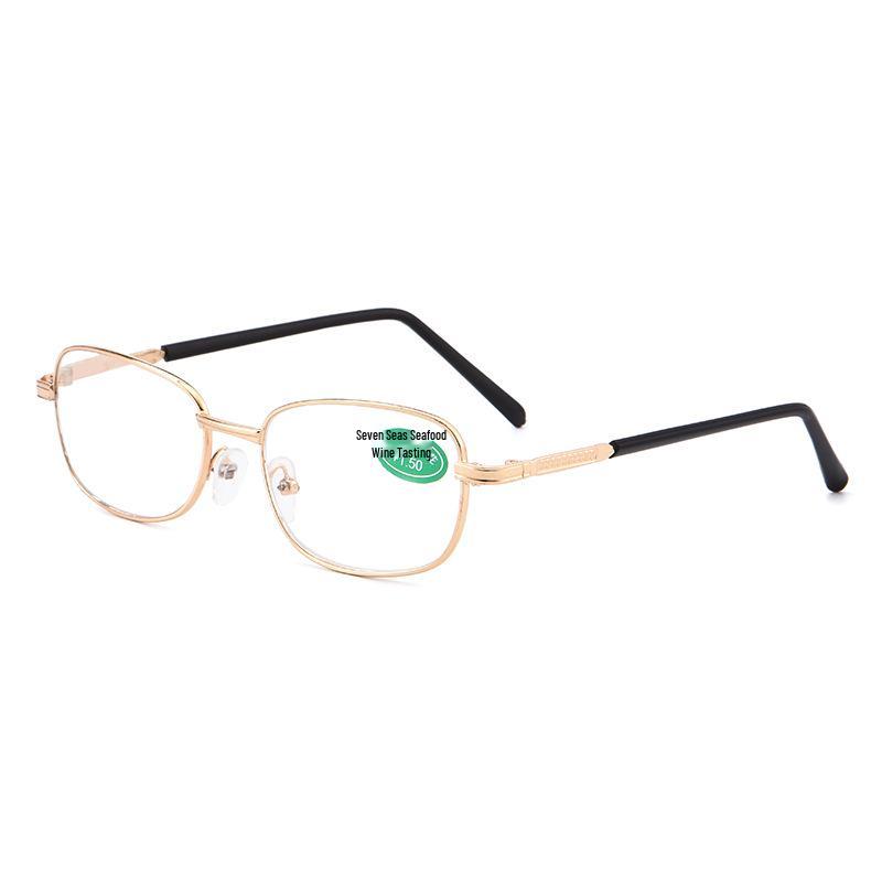 High-Power 450-600 Degree Glass Reading Glasses with Metal Frame for Street Vendors and Shopkeepers