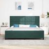 Box Spring Bed with Headboard Dark Green 200 x 200 cm Velvet