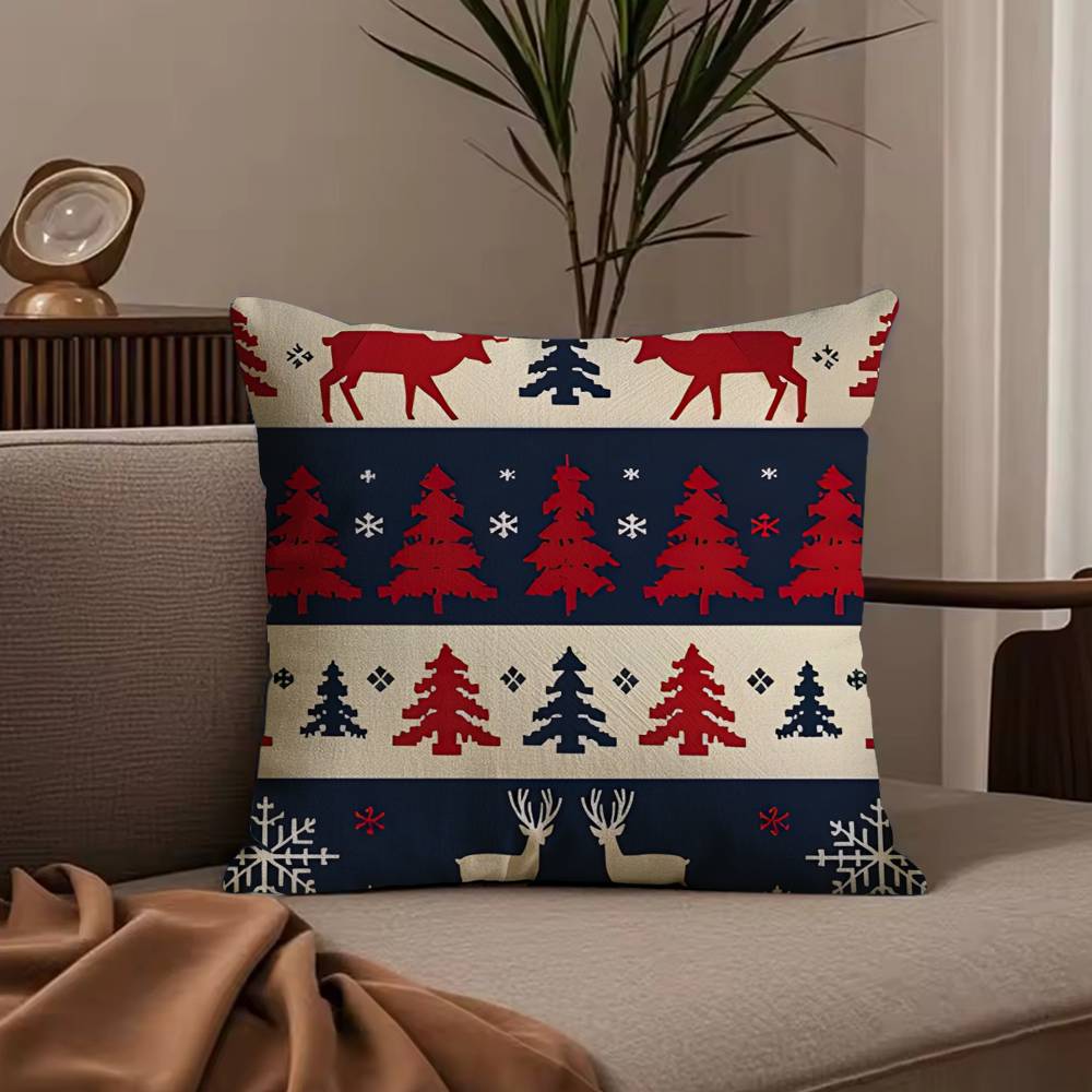 Christmas Adorable Reindeer Pillow Case null 30X30cm