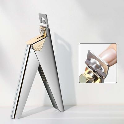 1Pc Silvery Stainless Steel U Type Nail Tips Nail Clipper - Adjustable Tightness, Edge Cutters, False Nail U Word Cutting for Round/Square Fake Nail