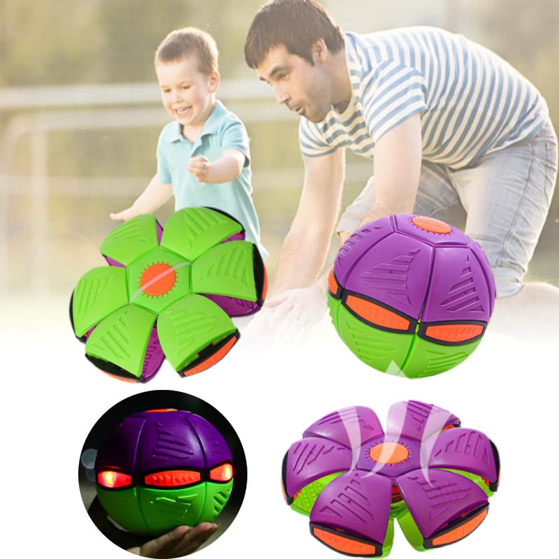 Ball Flying Saucer Deformation Frisbee Bouncing Music Lights Kid Toy Outdoor Pet