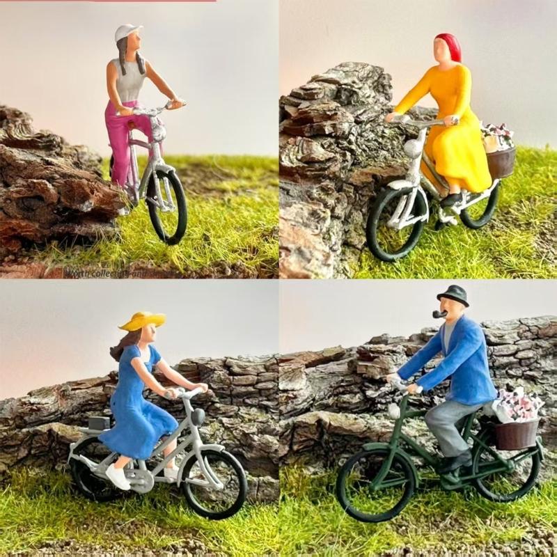 Handgefertigtes 1/64 Radfahrer-Figurenset Mit Realistischen Posen Detailliertes Miniatur-Radfahrer-Ornament Für DIY-Szenenbau