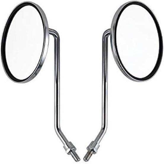 NICECNC M8 Chrome Motorcycle Rear View Mirrors Vintage Rearview Mirrors (8mm Thread x 1.25mm Pitch) Compatible with Honda CL70 CT90 CL90 CB100 CL100