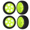 4Pcs RC Tires 5 Holes 17mm Hex Diameter Sturdy Green RC Wheel Rims Tires For Traxxas 1 8 RC Car