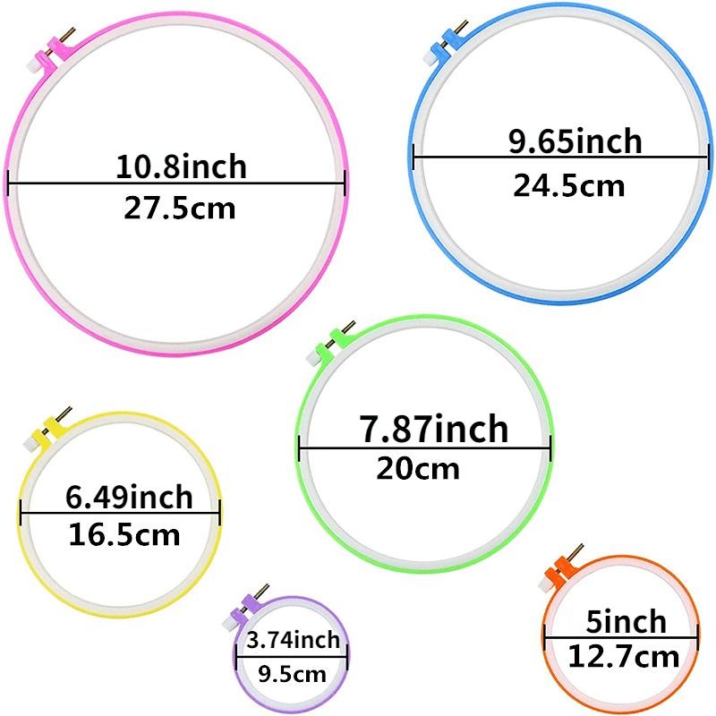 1PC Plastic Handy Cross Stitch Machine Embroidery Hoop Ring Bamboo Frame Embroidery Hoop Round Needlecraft Sewing Tools