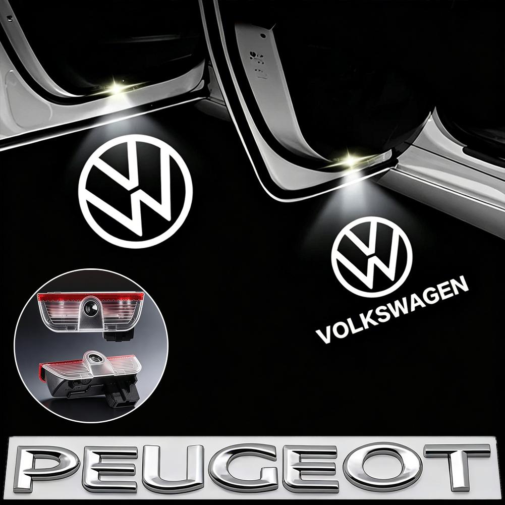 2Pcs Car LED Decorative Door Light Welcome Projector Lamp For VW Passat B6 B7 Sharan CC Golf 5 6 7 Jetta Scirocco 3 Tiguan EOS