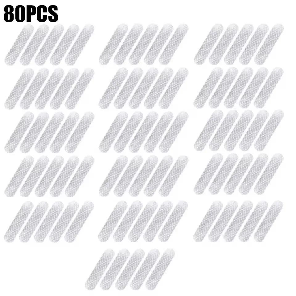 10/40/80PCS Night Reflective Strip Warning Stickers Waterproof High Visibility Reflector Tape for Car Motorcycle Helmet Bicycle