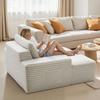 Chaise Lounge Chair, 1380 mm Boneless Chaise Lounge Indoor, Modern Upholstered Oversized Reading Chair with Throw Pillows & Armrests, Sofa Couch Deep