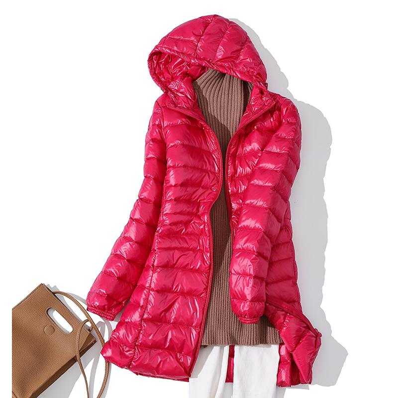 Ultralight Women Puffer Jacket Duck Down Hooded Coat Warm Windbreaker Parka for Autumn Winter Portable Female