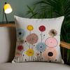 Simple Flower Art Pillow Case Plush Fabric Soft Pillowcase Double Sided Print Sofa Cushion Cover Throw