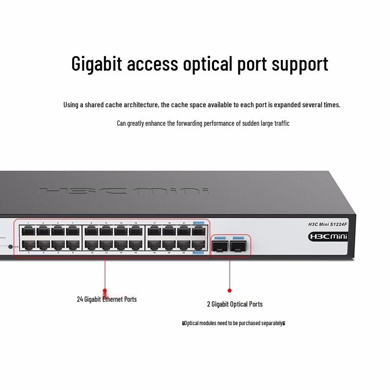 H3C S1730S-S24T4S-QA2 26-Port Gigabit Unmanaged Enterprise Switch