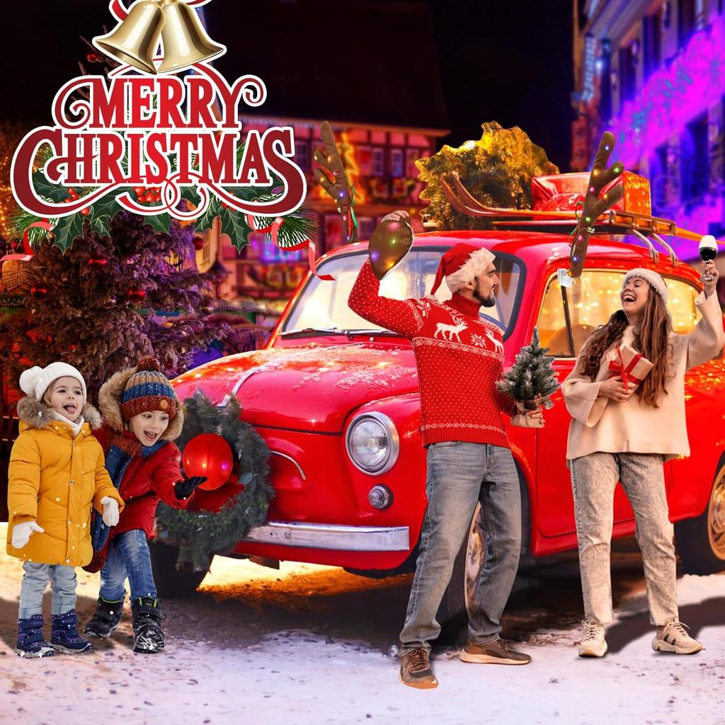 Charming Christmas Car Decoration, Festive Reindeer Kit, LED Reindeer Christmas Decoration For Car, Nice Gift For Families & Friends, Suitable For
