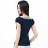 New Hot Girl Short-sleeved T-shirt for Women Slim Fit and Versatile Casual Bow Tie Pullover Elegant Top for Women