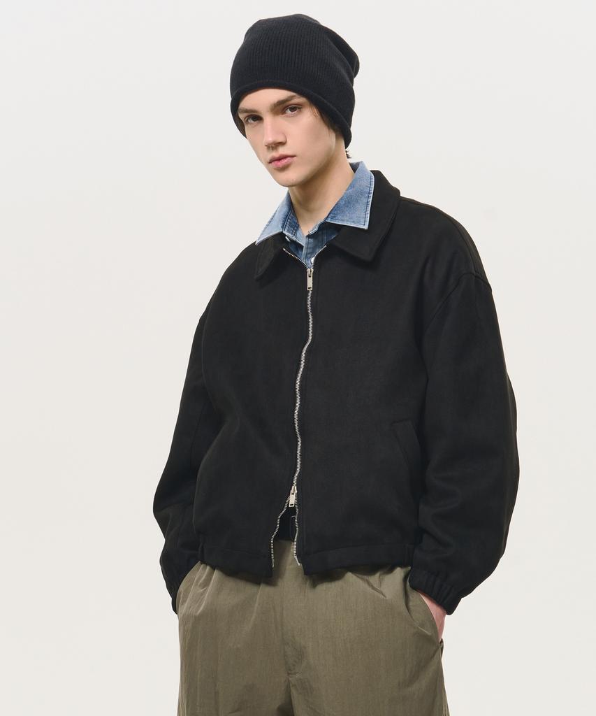 Black Moment Signature Suede Oversized Jacket 2Way [Black]