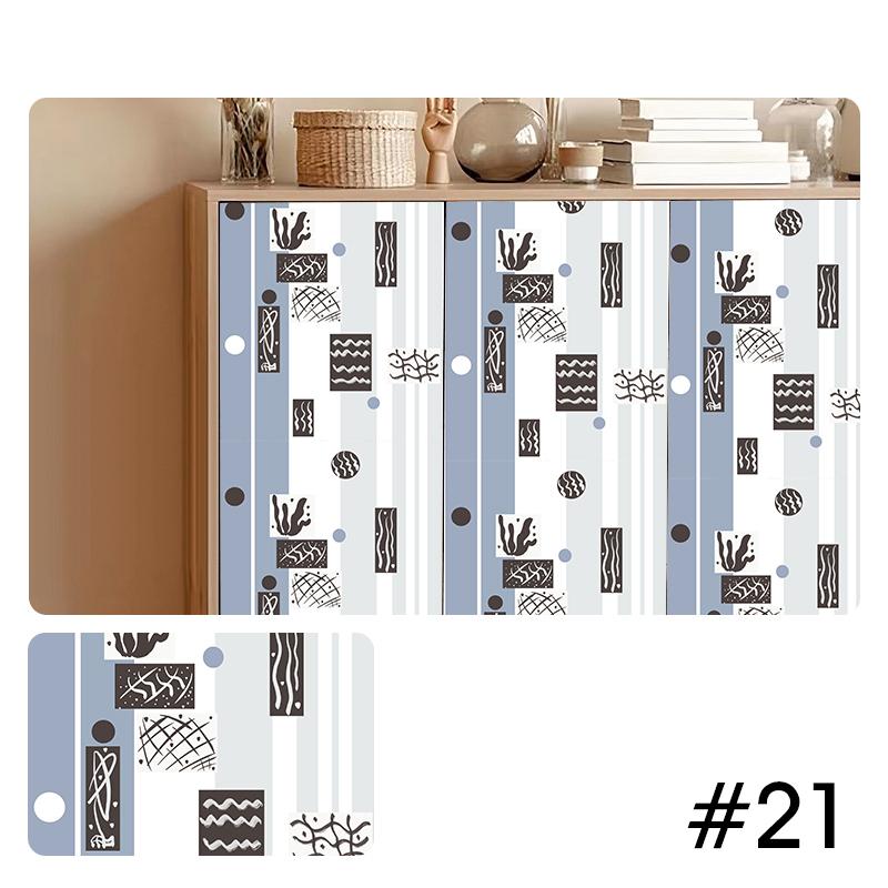 PVC Waterproof Self Adhesive Wallpaper For Wardrobe Cupboard Door Decor Vinyl Refurbishment Decals Cabinet Furniture Stickers