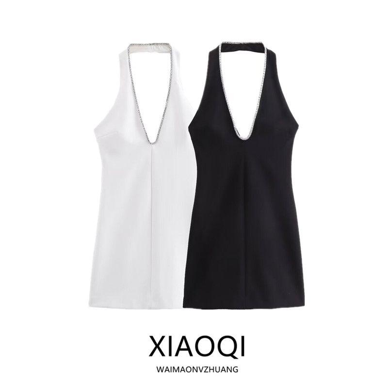 Fashion Style 2024 Summer New Arrival Women's Stylish Elegant Jewelry Inlaid Hanging Collar Dress 3082739