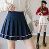 SCIONE Women Pleated Skirt Female Color Striped High Waist A-line Skirt Student Short Skirts