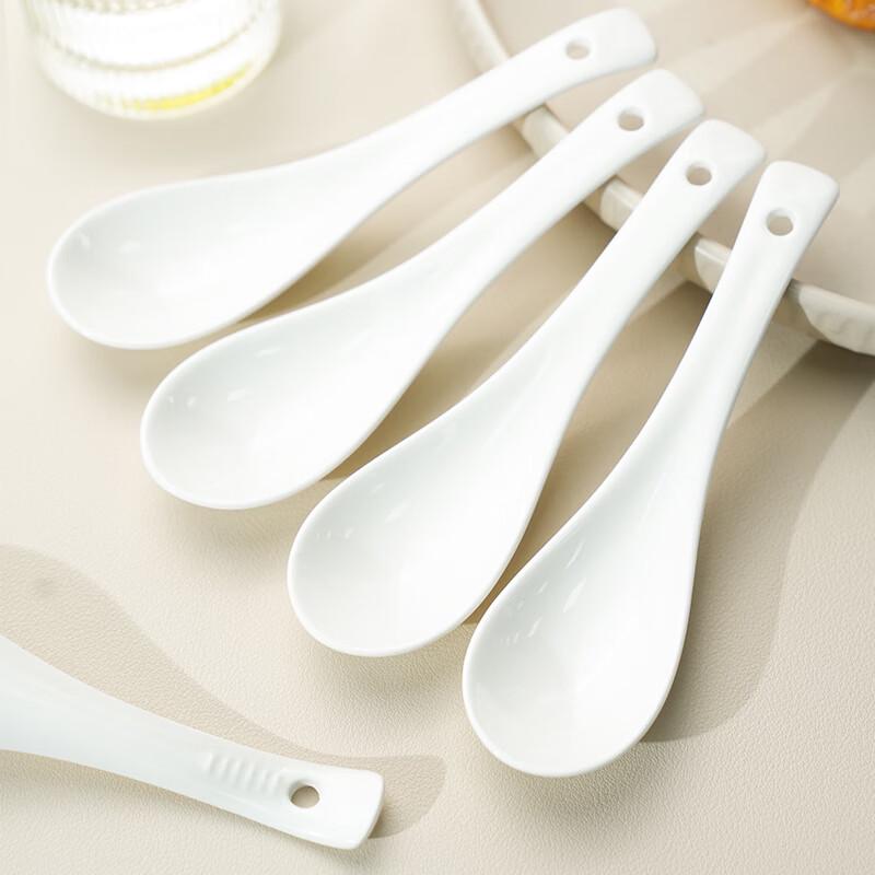 

Ceramic Long-Handle Soup Spoons, 5-Pack