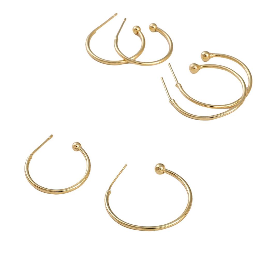 Copper C-shaped Burnt Imitation Needle Semi-circular Earrings For DIY Jewelry Making Craft Accessories