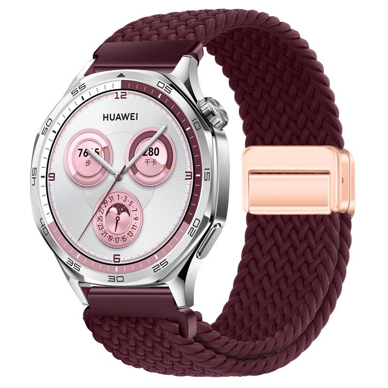 20mm 22mm Nylon Braided Strap for Samsung Galaxy Watch 7 6 5 4 Strap Magnetic Band for Huawei Watch GT6 5Pro GT4 3Pro 46mm Strap