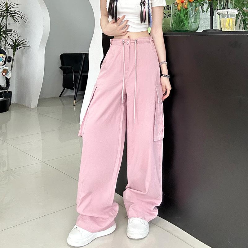 Uncle Radish Tied Overalls Women's Spring and Autumn New Loose Outdoor Quick-drying Pants Ice Silk Wide-leg Sweatpants