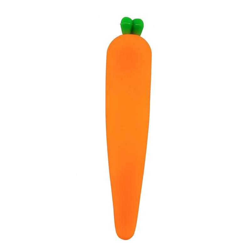 

1 шт., милый мультфильм, кавайные овощи, портативная силиконовая ручка, сумка-карандаш, карманные школьные канцелярские принадлежности