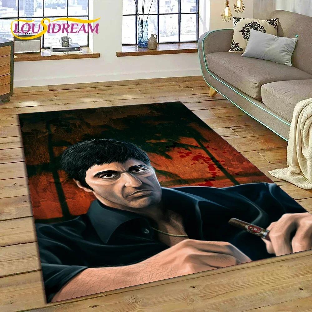 Scarface Tony 3D Printing Movie Carpet Rug for Bedroom Living Room Home Sofa Decoration,Children Game Large Decor Floor Mat Gift