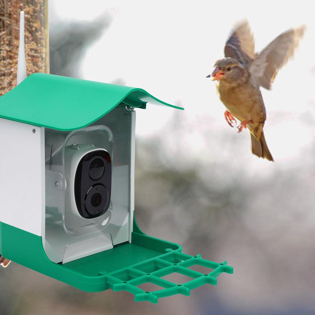 Solar Smart Bird Feeder Smart Bird Feeder with Camera Solar Panel HD Video Birds House Weatherproof for Effortless Bird Watching