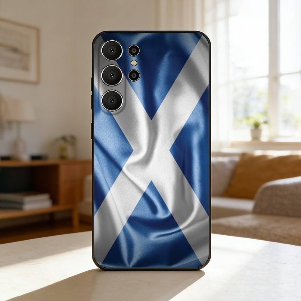 S-Scotland Scottish Flag Phone Case For Samsung S26,S25,24,23,22,30,21,10,9,Ultra,Plus,Lite,FE Soft Black Case