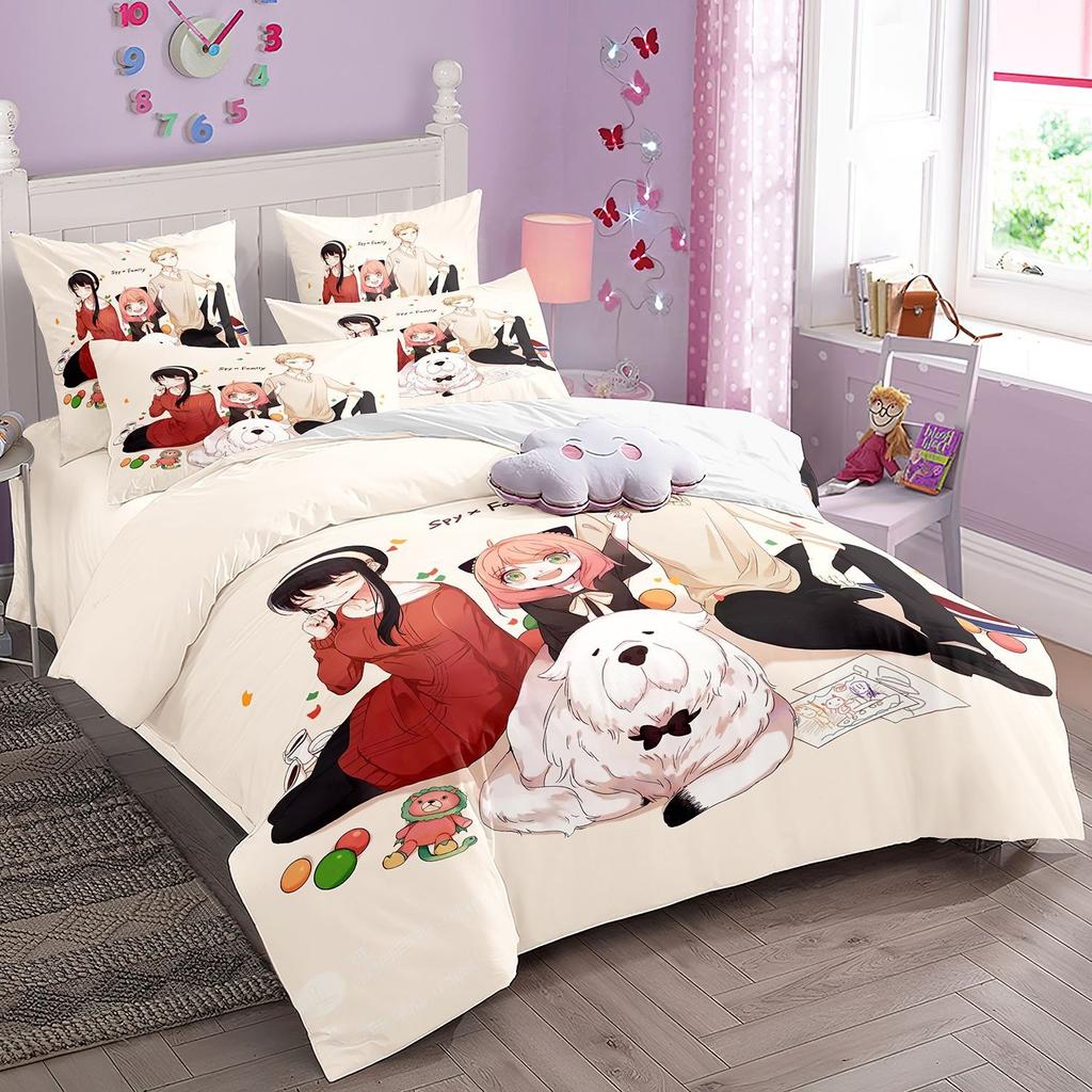 Spy X Family Anime Bedding Set Anya Duvet Cover for Boys Girls Single Twin Queen Size Soft Comfy