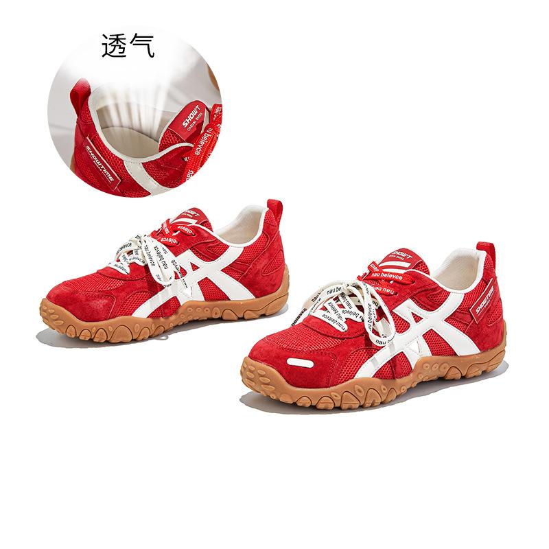 Inner height increase 2.5cm leather German training shoes women's 2025 autumn new shoes women's platform sports and leisure Forrest Gump shoes