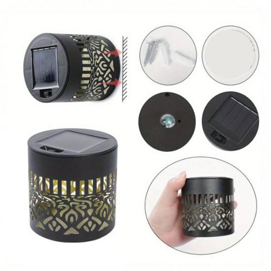 Decorative Solar Light Waterproof Fence Light Metal Solar Powered Outdoor Deck Step Wall Light for Garden Post Patio Backyard Decor