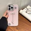 Luxury Shinny Diamond Star Glitter Bow Case for iPhone 16 Pro Max 15 13 14 Plus 12 11 Pro Max Cute Shimmering Protective Cover