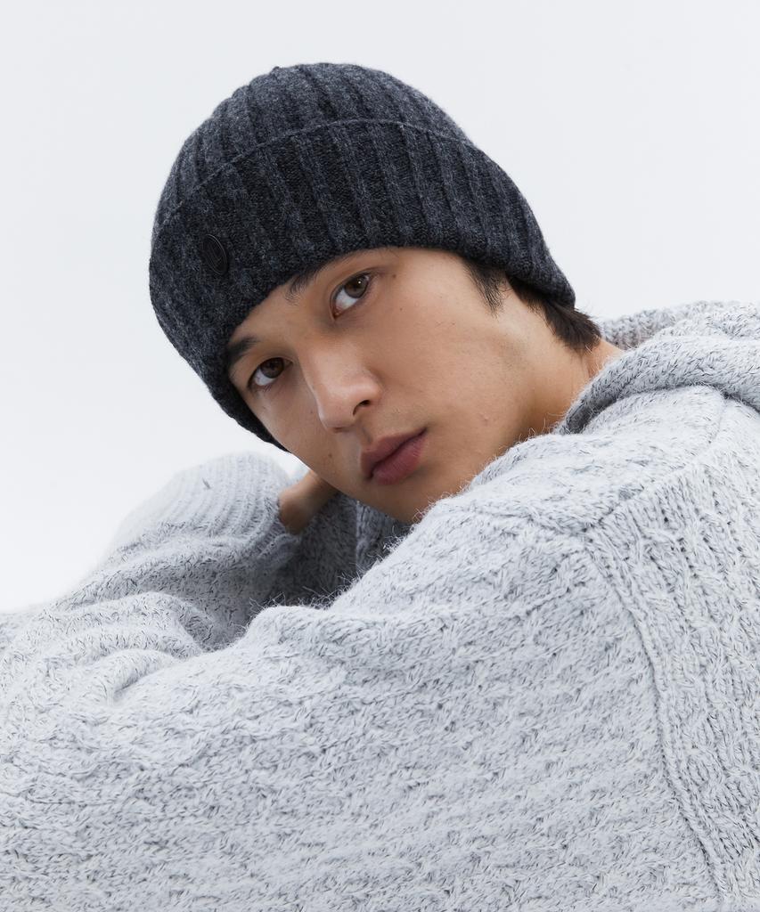 TRIP LE SENS Wool Blend Ribbed Beanie_Black