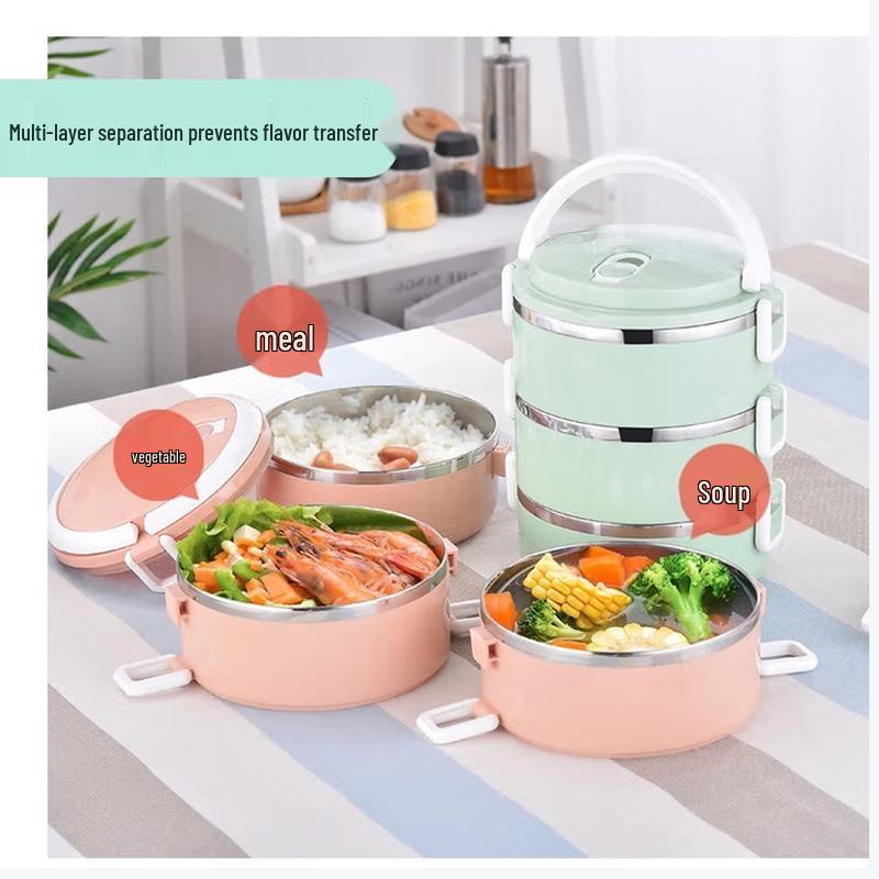 SIFAR Portable 3-Layer Stainless Steel Insulated Lunch Box