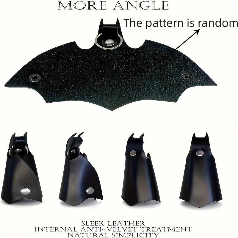 Men's Cartoon Bat Keychain Creative Car Key Bag Black Anti-lost Car Key Protection Sleeve Universal Keychain Pendant