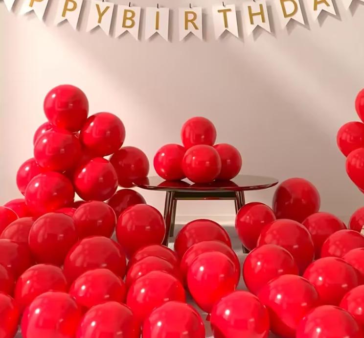 Latex Balloons 5-inch Set of 50 Pcs Approx. 20 Cm Red - Celebration Decoration