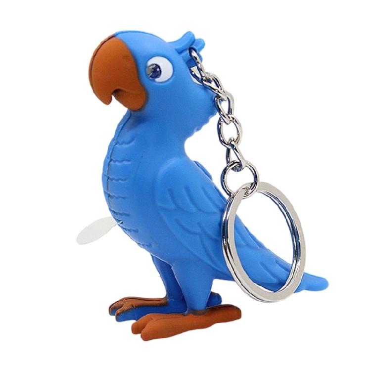LED Illuminated Parrot Keychain With Animal Sound Effects And Compact Design Unique Key Rings Accessory