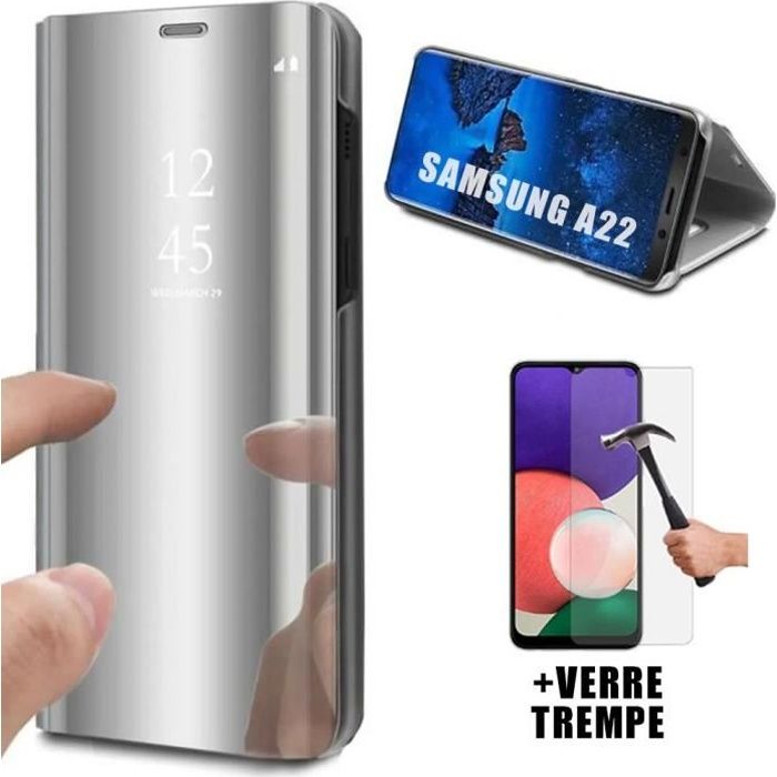 Protective Case - PROSHOP - Samsung A22 5G - Tempered Glass - Silver - Translucent Window
