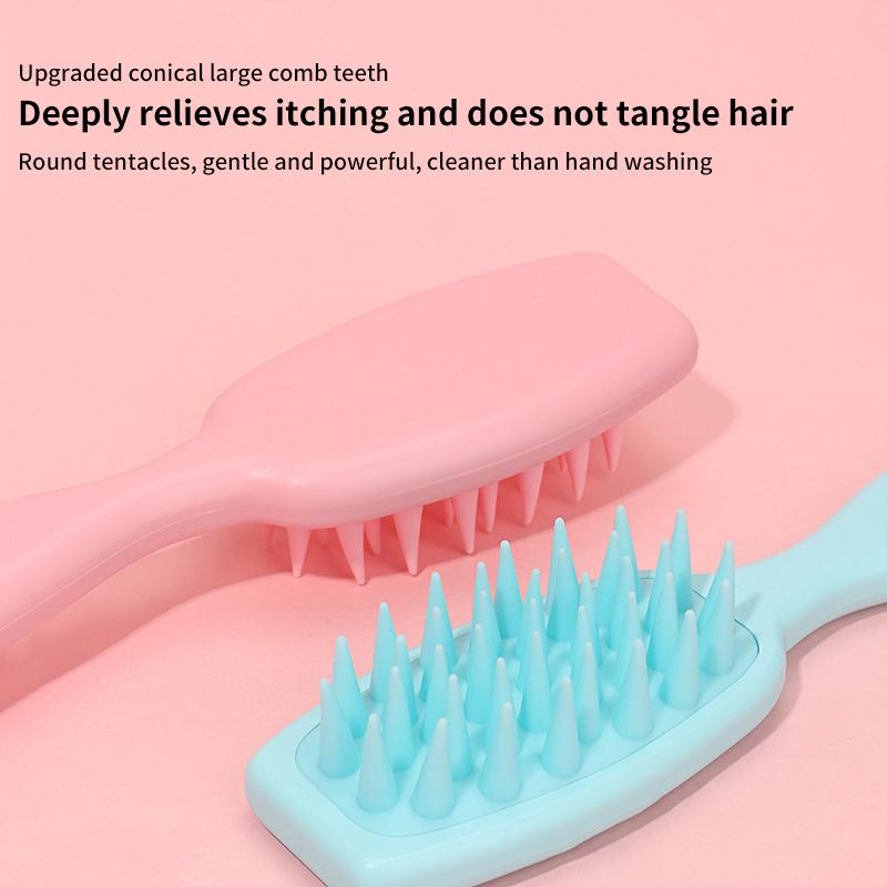 Extended Handle Soft Silicone Shampoo Scalp Hair Massager Hair Washing Comb Shower Brush Bath Spa Massage Brush Beauty Hair Tool