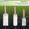 LMETJMA Metal Spatula Turner Set Stainless Steel Griddle Scraper Flat Spatula Pancake Flipper Hamburger Turner Pancake Flipper
