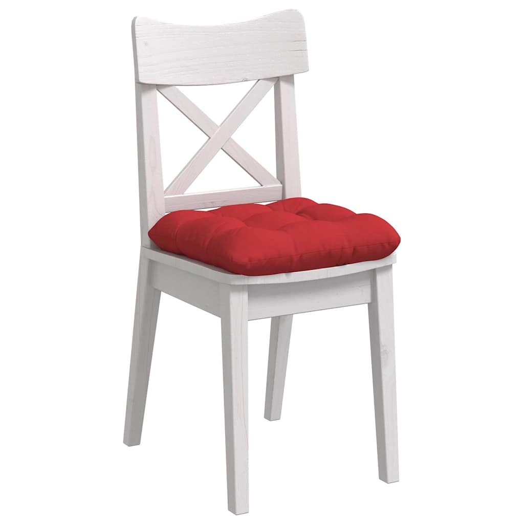 Seat Cushion Set 4 Pcs Red 40 X 40 X 12 Cm Fabric