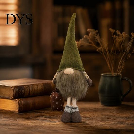 Durable Resin Craft Gifts Vintage Farmhouse Gnome Figurine, Dangle Leg Statue Rustic Tabletop Desktop Display Figurines Ornament for Fall Thanksgiving
