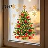 Seasonal Storefront Displays Christmas Window Clings, Cute Santa Claus Snowman Xmas Tree Stickers, Holiday Layouts Winter PVC Static Glass Decal