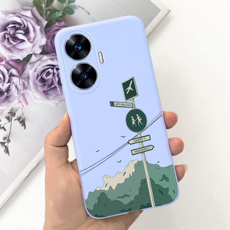 Soft Silicone Phone Case For Realme C55 C53 C51 Oppo Back Cover Funny Dinosaur Cat Printing Fundas Shell RealmeC53 C 55 53 Coque